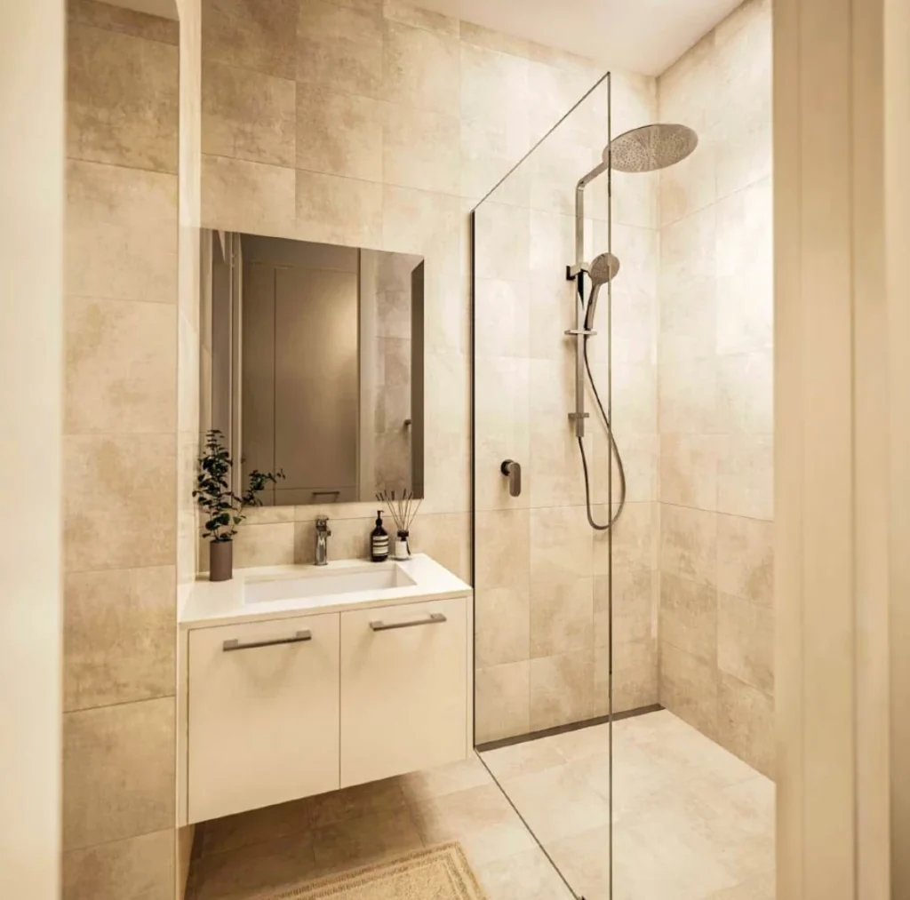 Bathroom design in the Eva Street project imagery