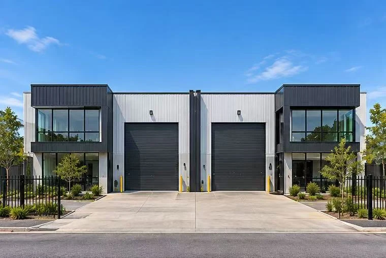 Front view of paired commercial units at the Gawler Avenue project
