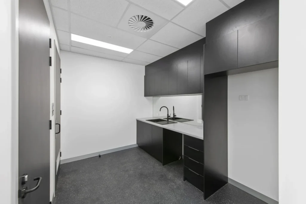Staff kitchenette within the Pleasant Grove project